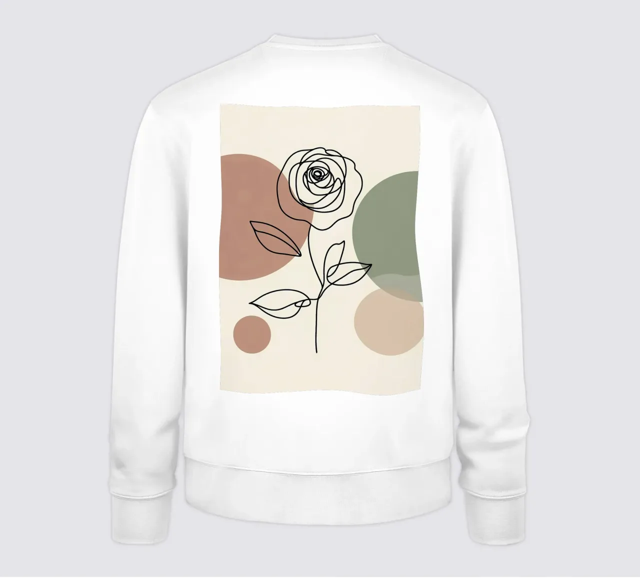 Rose Line Art con forme astratte felpa da Bloom And Brush