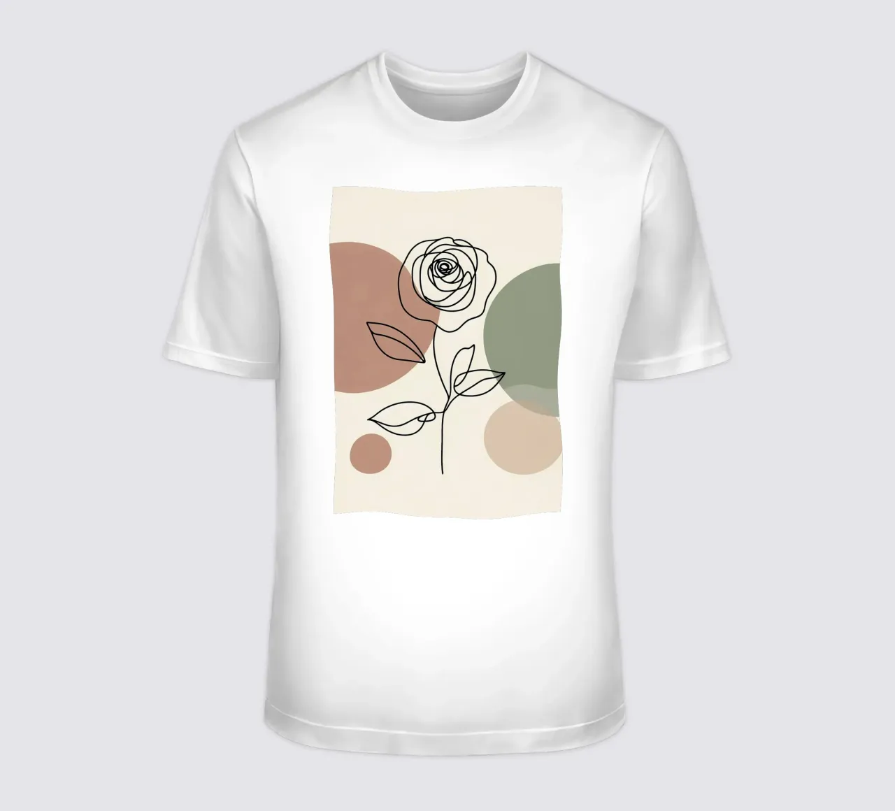Rose Line Art con forme astratte t-shirt da Bloom And Brush
