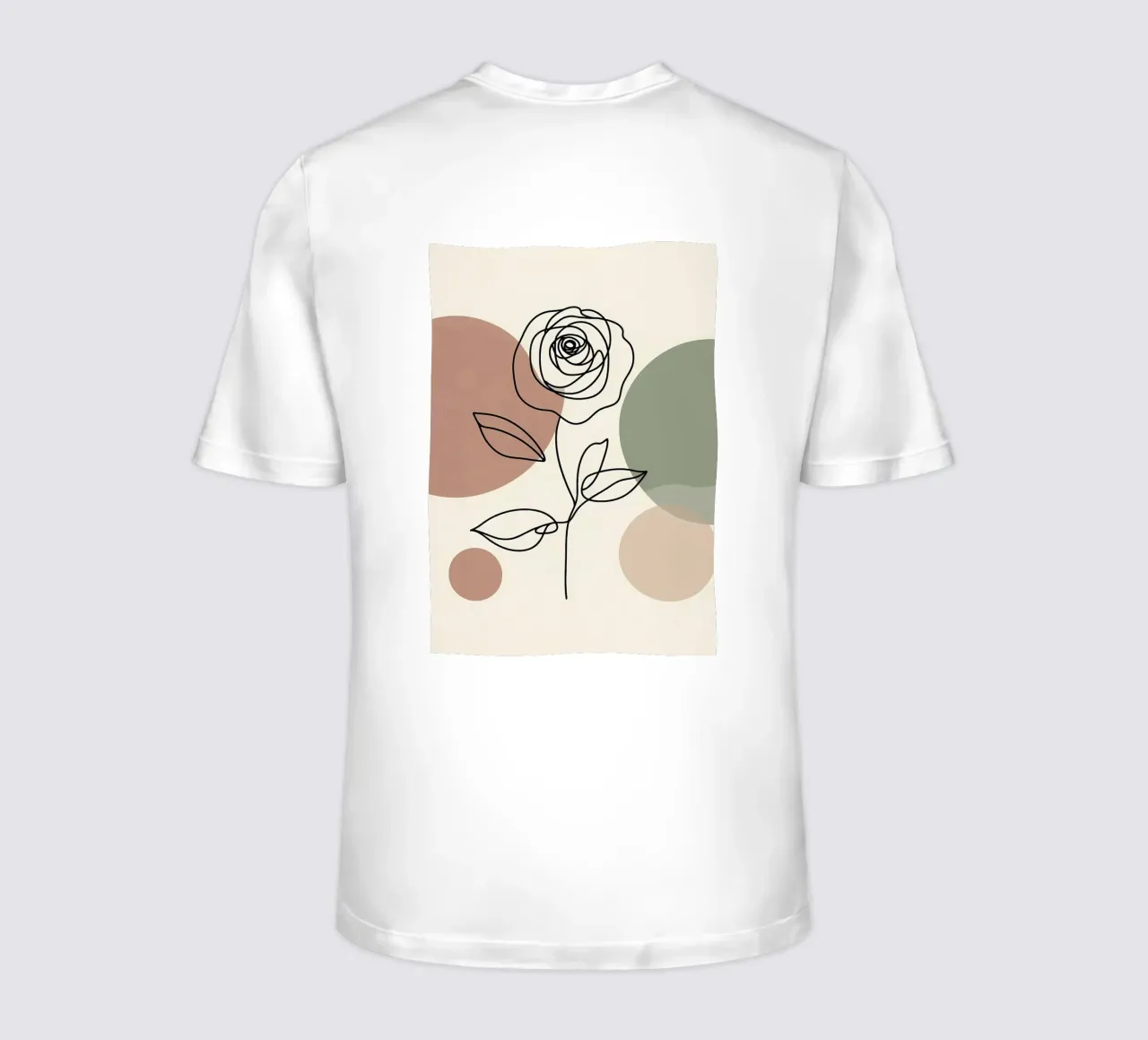 Rose Line Art con forme astratte t-shirt da Bloom And Brush