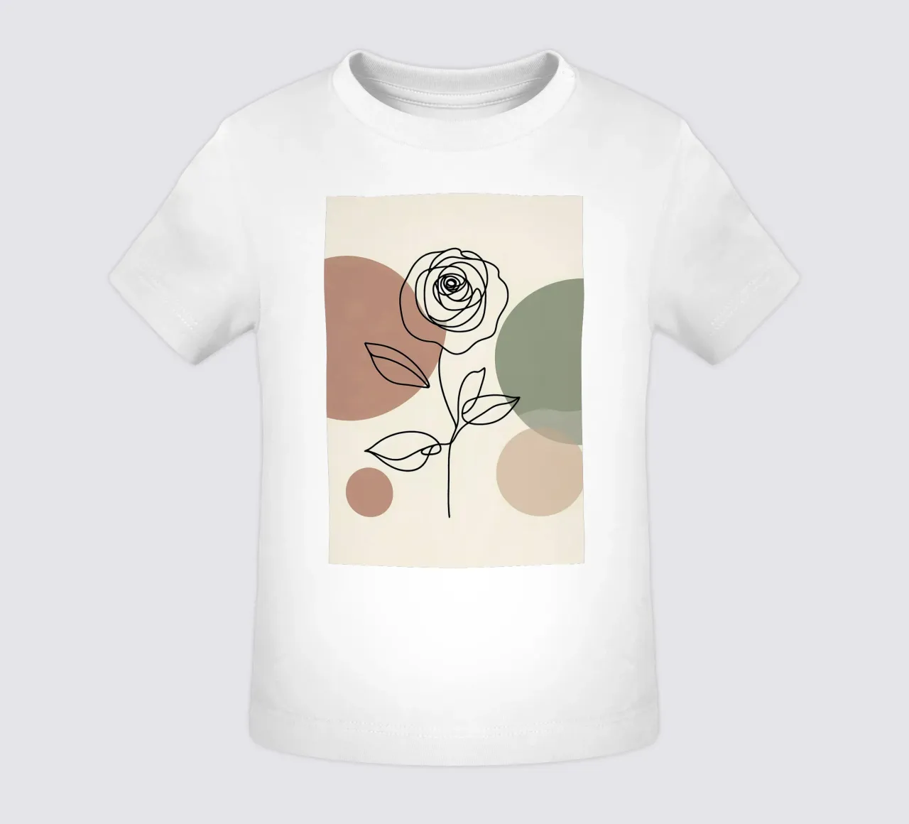 Rose Line Art con forme astratte maglietta neonato da Bloom And Brush