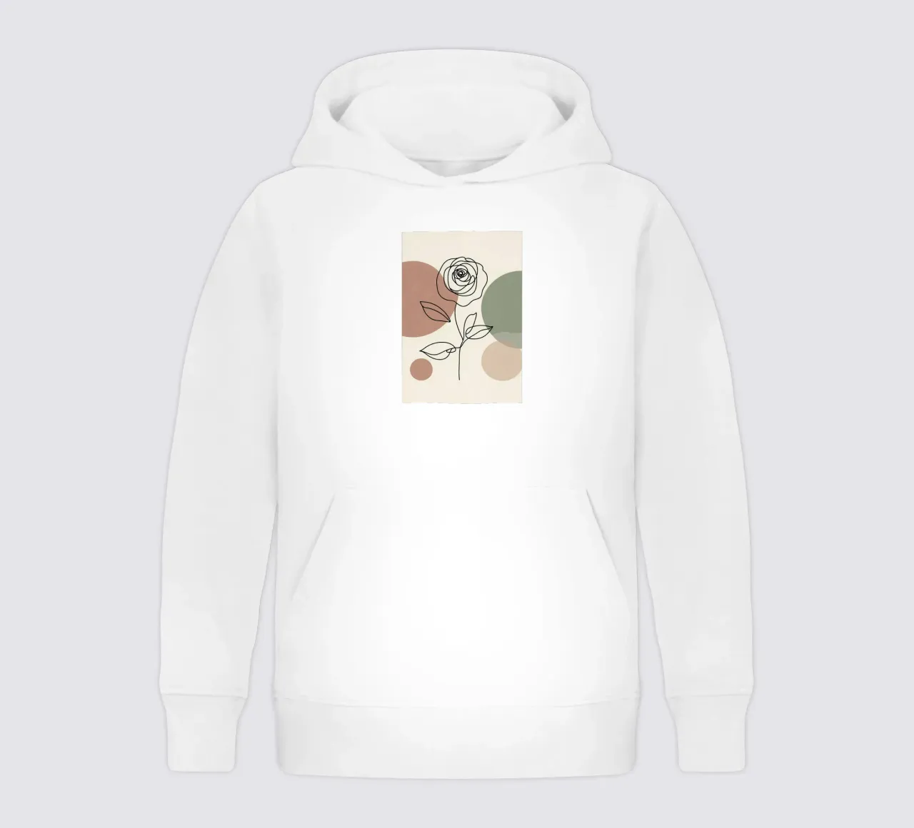 Rose Line Art con forme astratte felpa bambino con cappuccio da Bloom And Brush