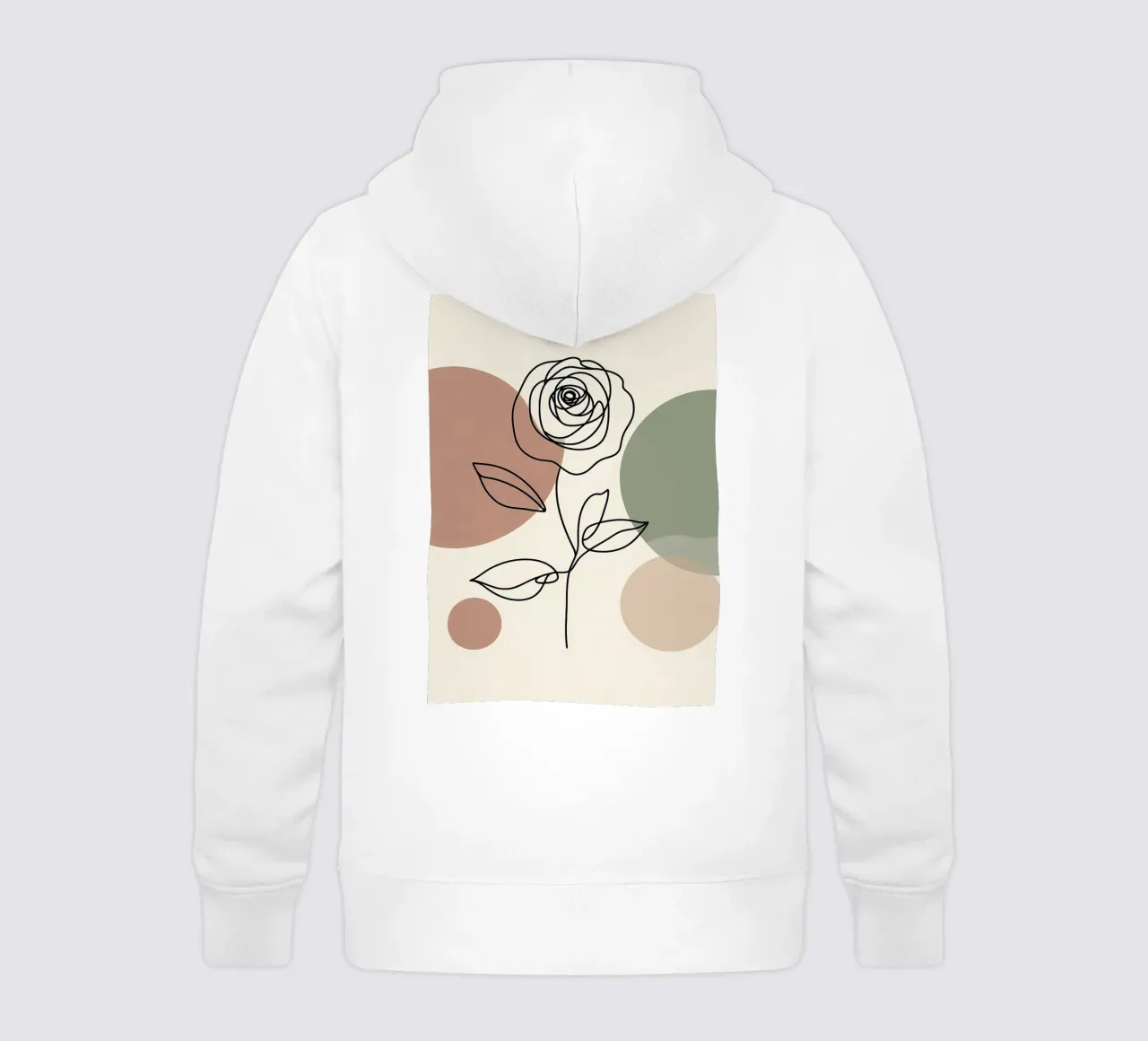 Rose Line Art con forme astratte felpa bambino con cappuccio da Bloom And Brush