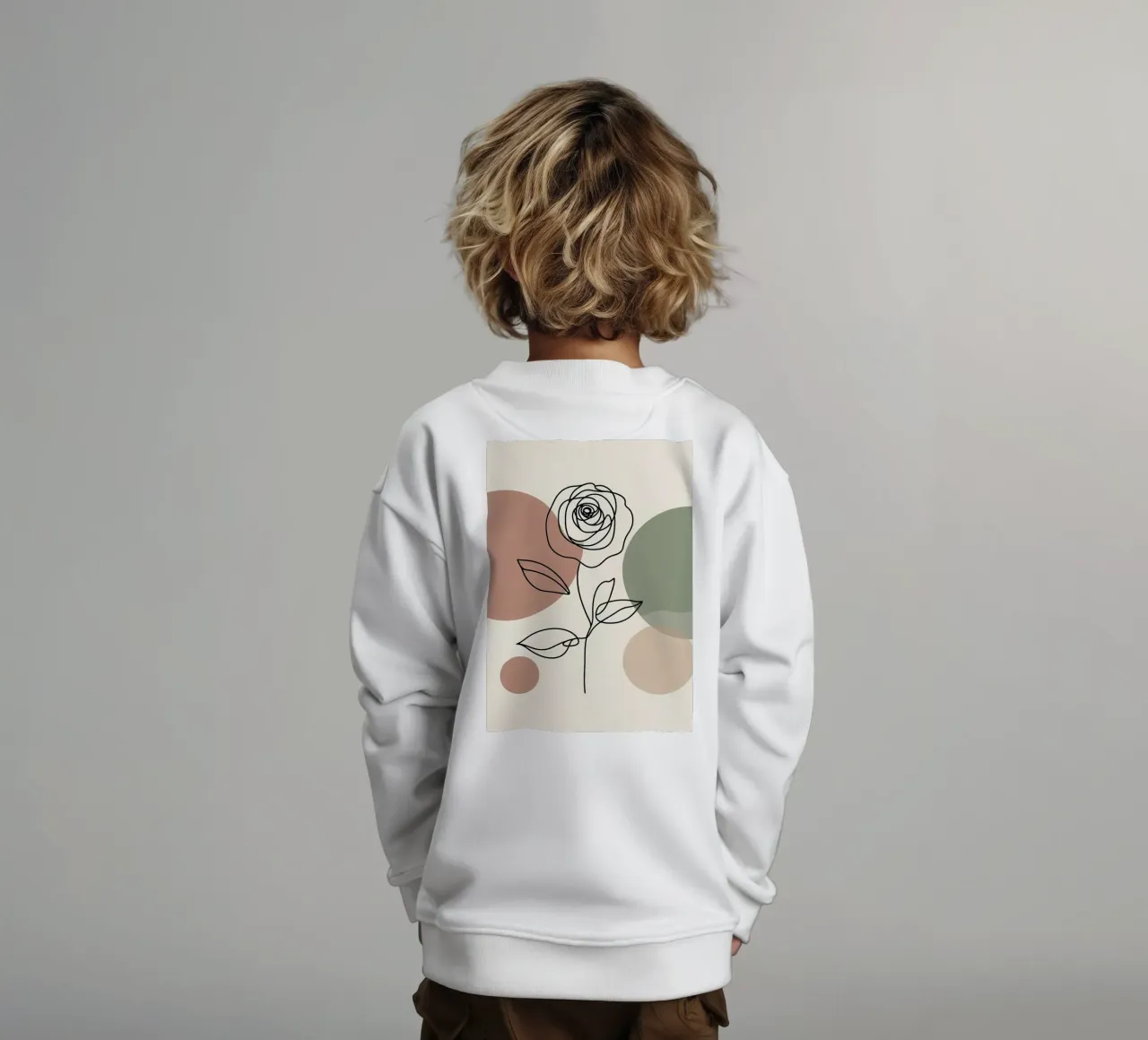 Rose Line Art con forme astratte felpa bambino da Bloom And Brush