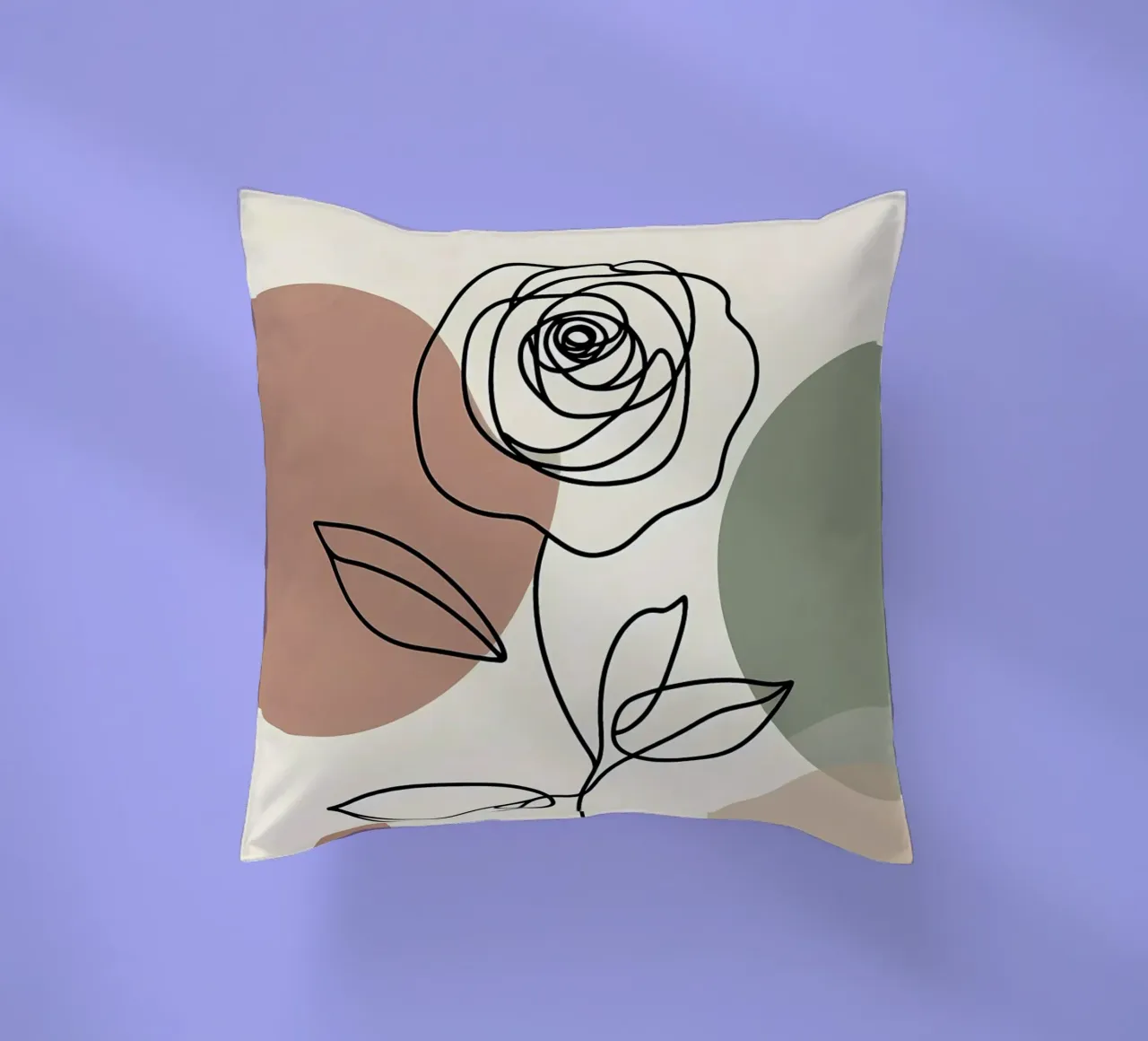 Rose Line Art con forme astratte cuscino da Bloom And Brush