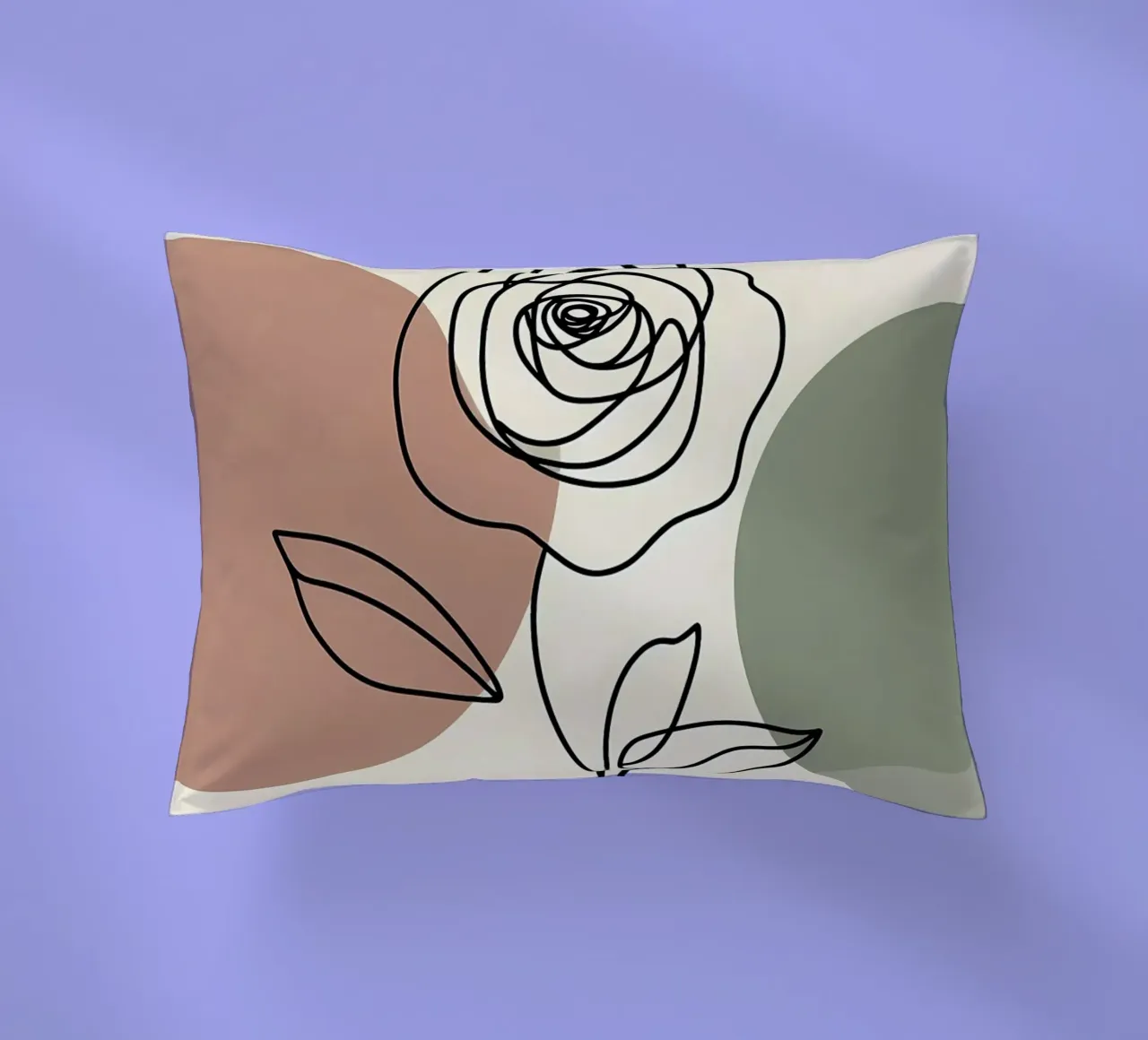 Rose Line Art con forme astratte cuscino da Bloom And Brush