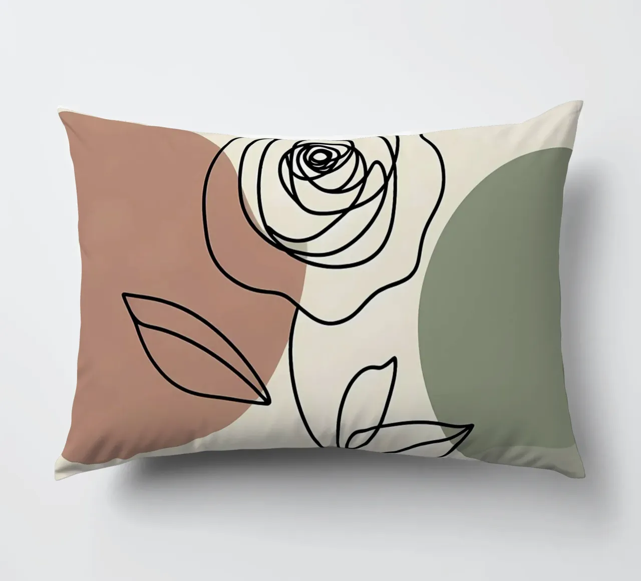 Rose Line Art con forme astratte cuscino da Bloom And Brush