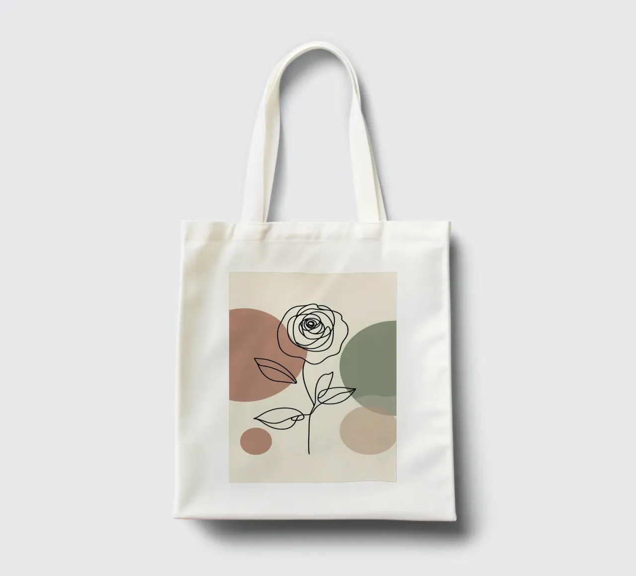 Rose Line Art con forme astratte borsa in juta da Bloom And Brush