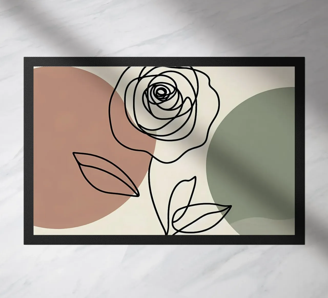 Rose Line Art con forme astratte zerbino da Bloom And Brush