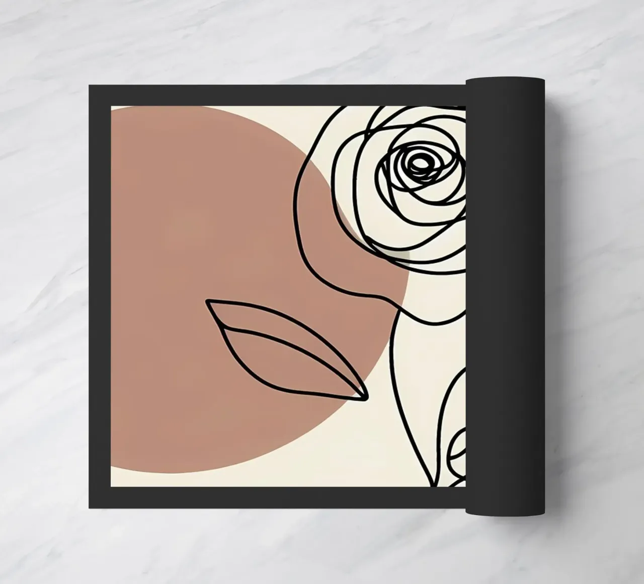 Rose Line Art con forme astratte zerbino da Bloom And Brush