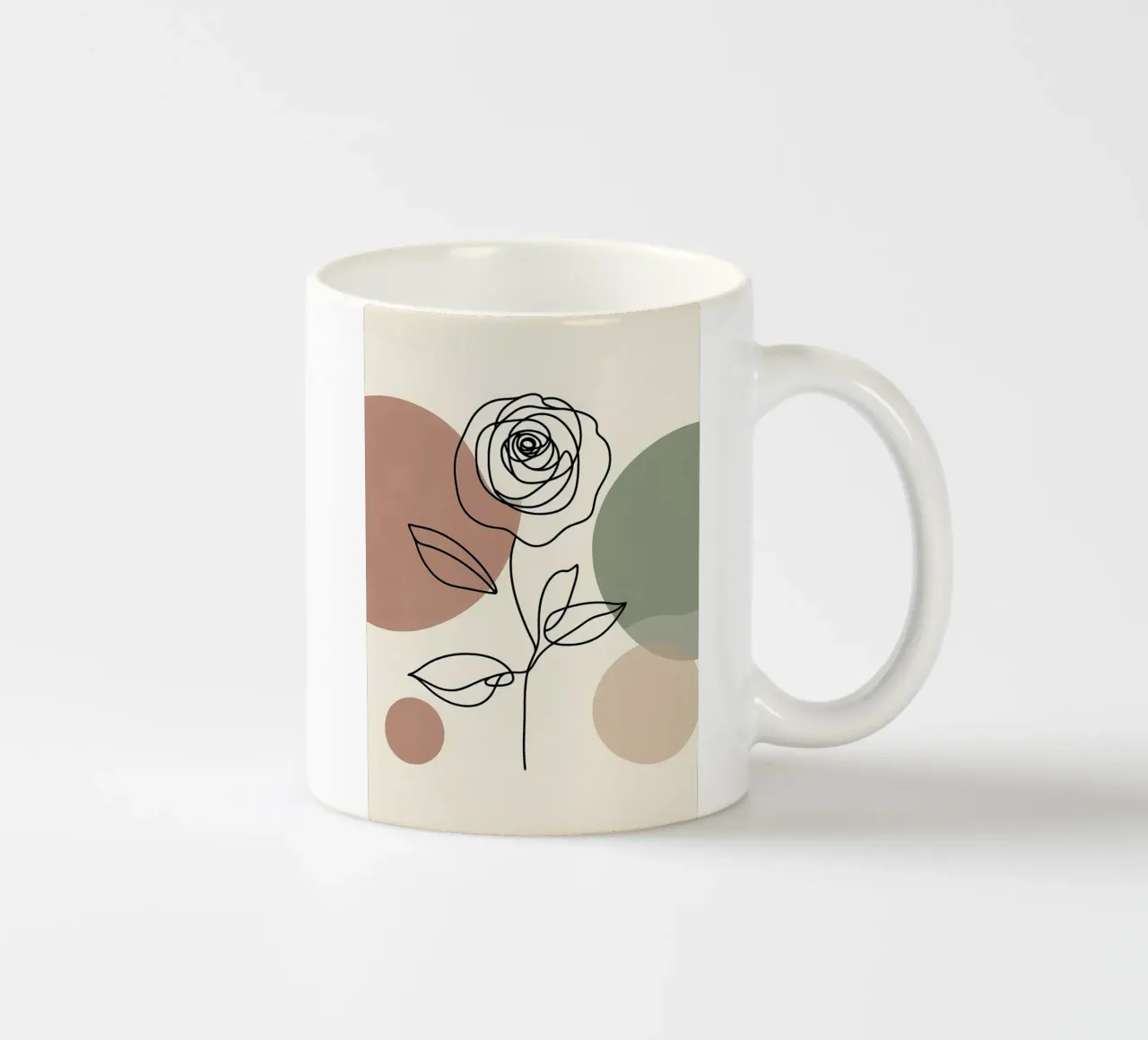 Rose Line Art con forme astratte tazza in ceramica da Bloom And Brush