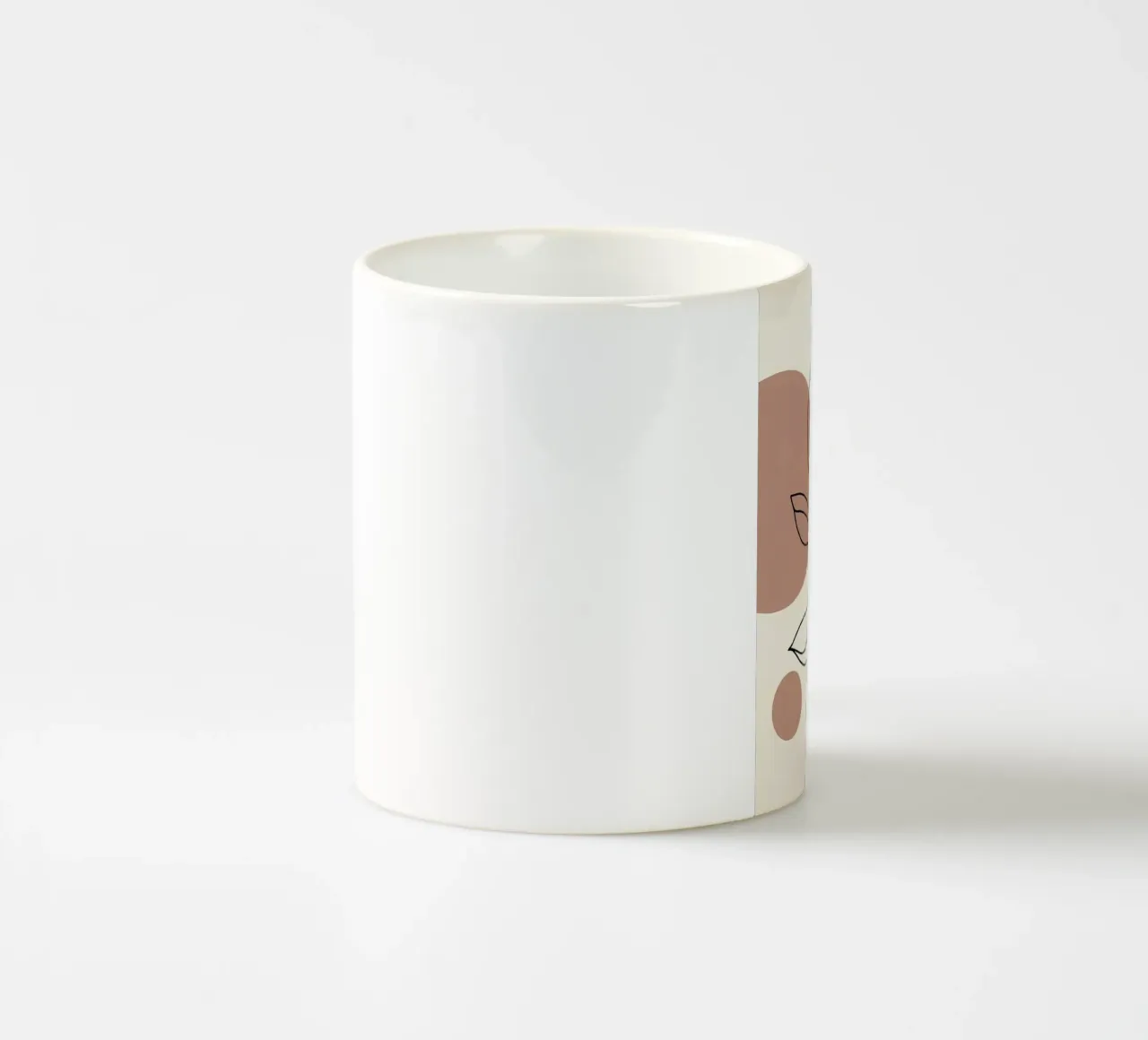 Rose Line Art con forme astratte tazza in ceramica da Bloom And Brush