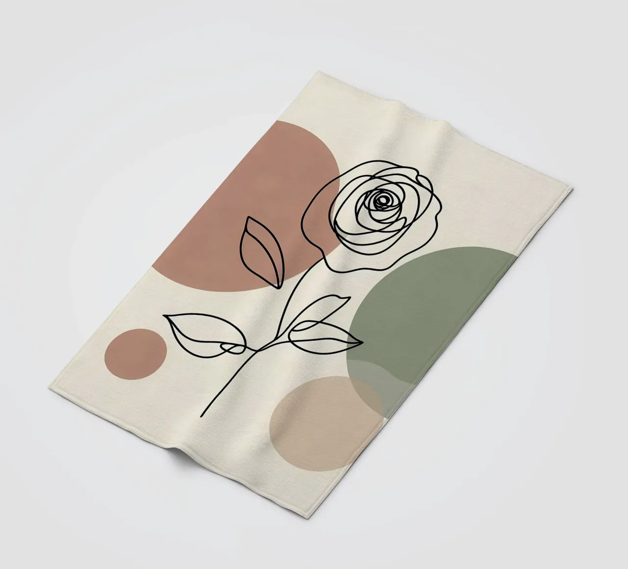 Rose Line Art con forme astratte coperta in pile da Bloom And Brush