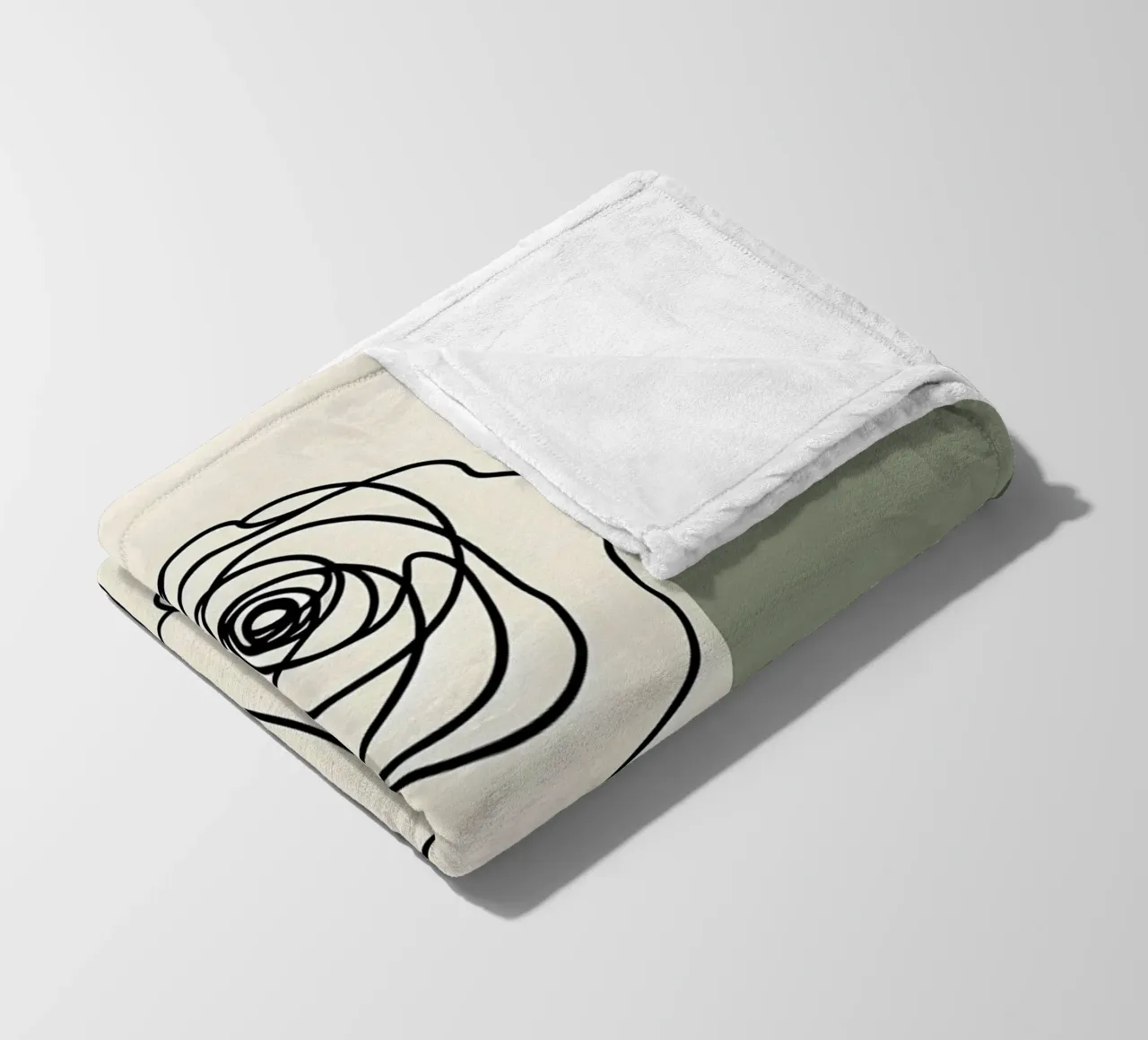 Rose Line Art con forme astratte coperta in pile da Bloom And Brush