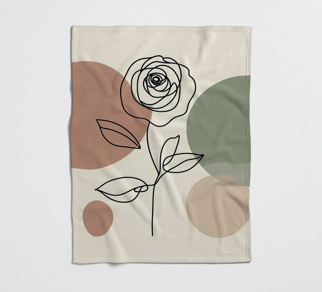 Rose Line Art con forme astratte coperta in pile da Bloom And Brush