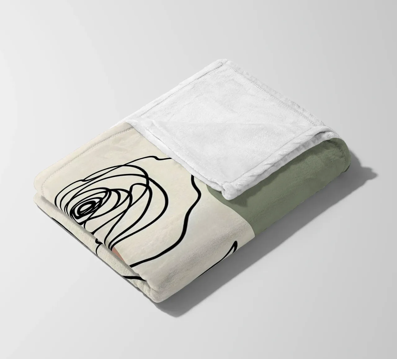 Rose Line Art con forme astratte coperta in pile da Bloom And Brush