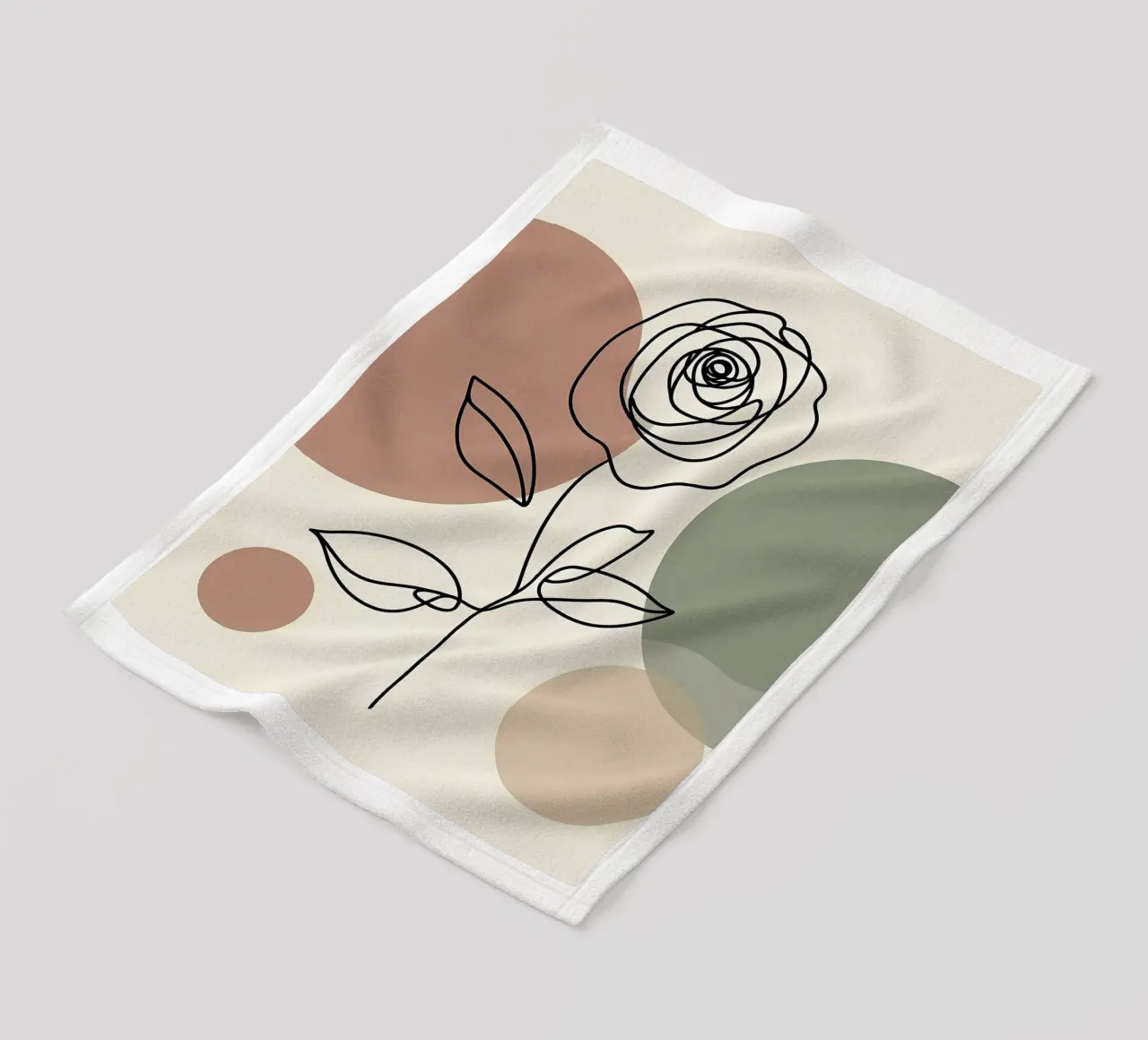 Rose Line Art con forme astratte coperta in pile da Bloom And Brush