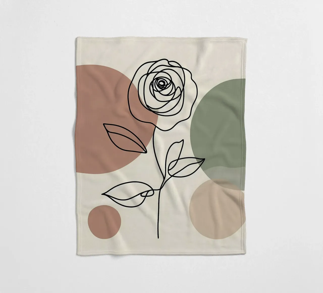 Rose Line Art con forme astratte coperta in pile da Bloom And Brush
