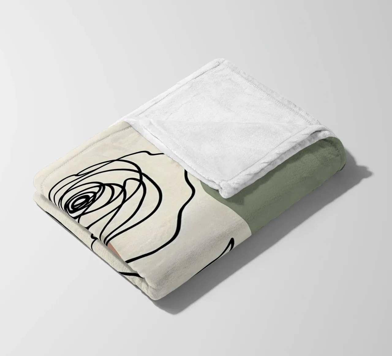 Rose Line Art con forme astratte coperta in pile da Bloom And Brush