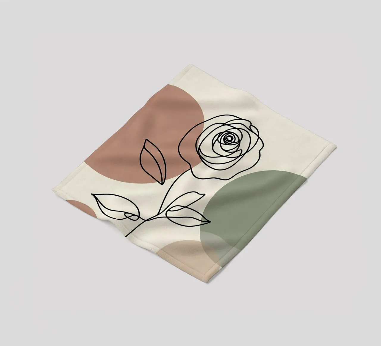 Rose Line Art con forme astratte coperta in pile da Bloom And Brush