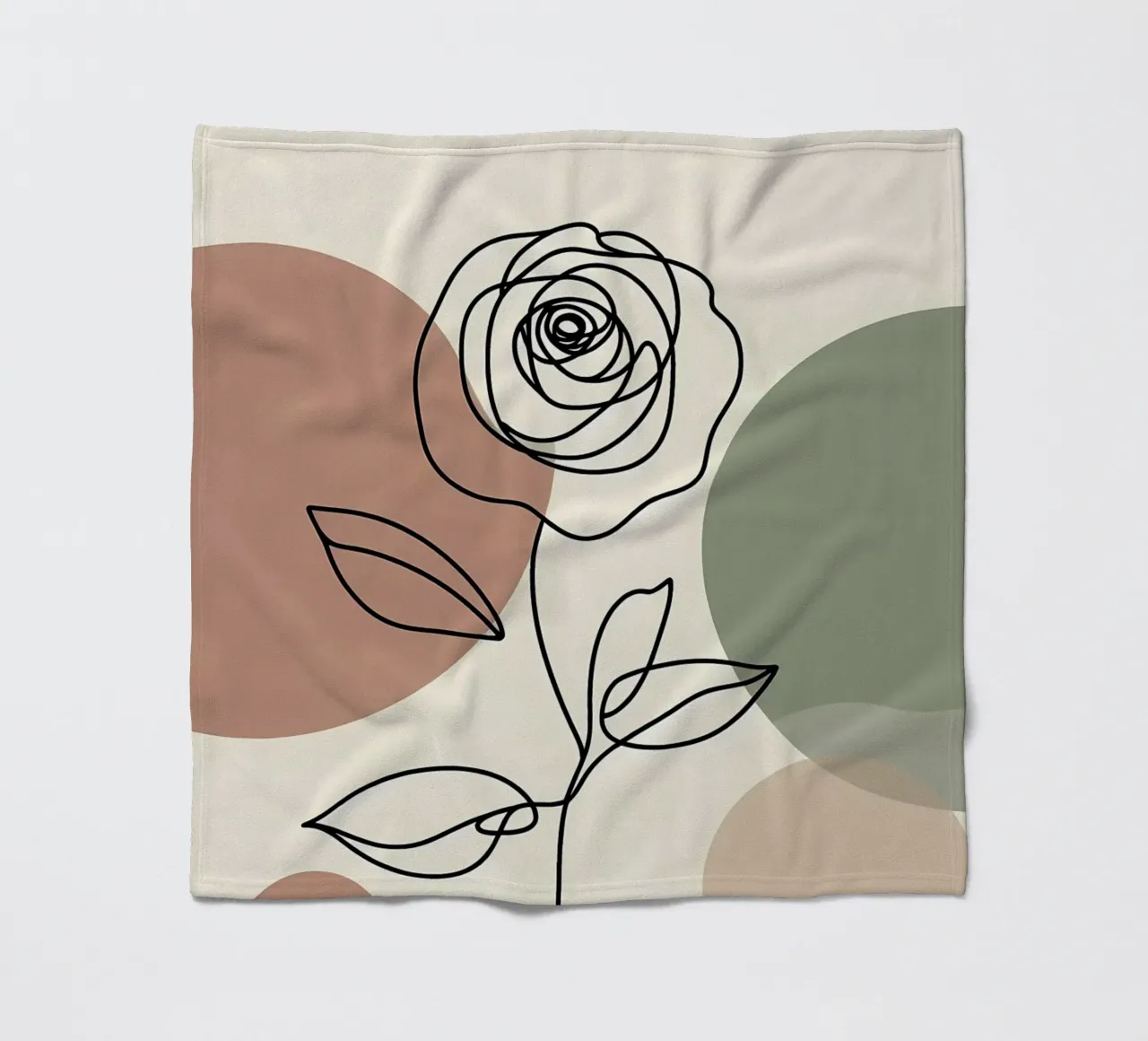 Rose Line Art con forme astratte coperta in pile da Bloom And Brush