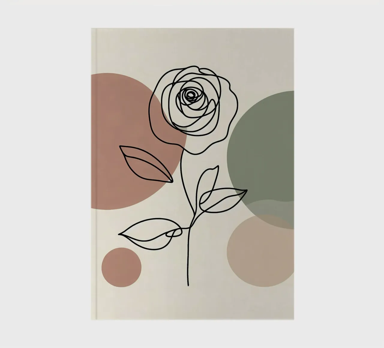 Rose Line Art with Abstract Shapes notebook by Bloom And Brush