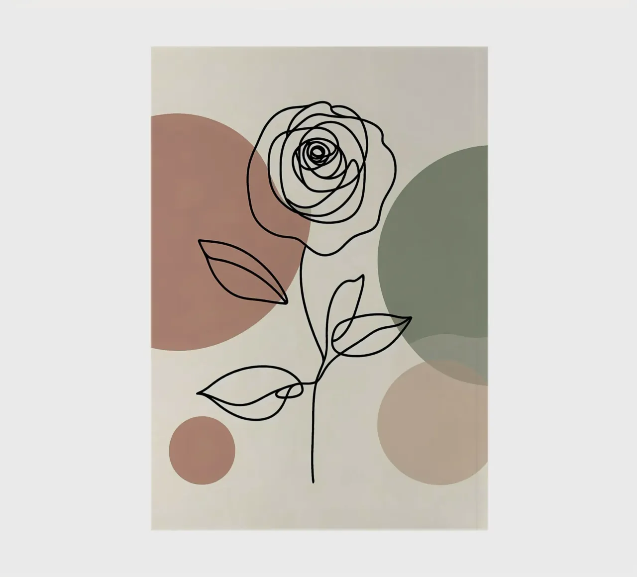 Rose Line Art with Abstract Shapes notebook by Bloom And Brush