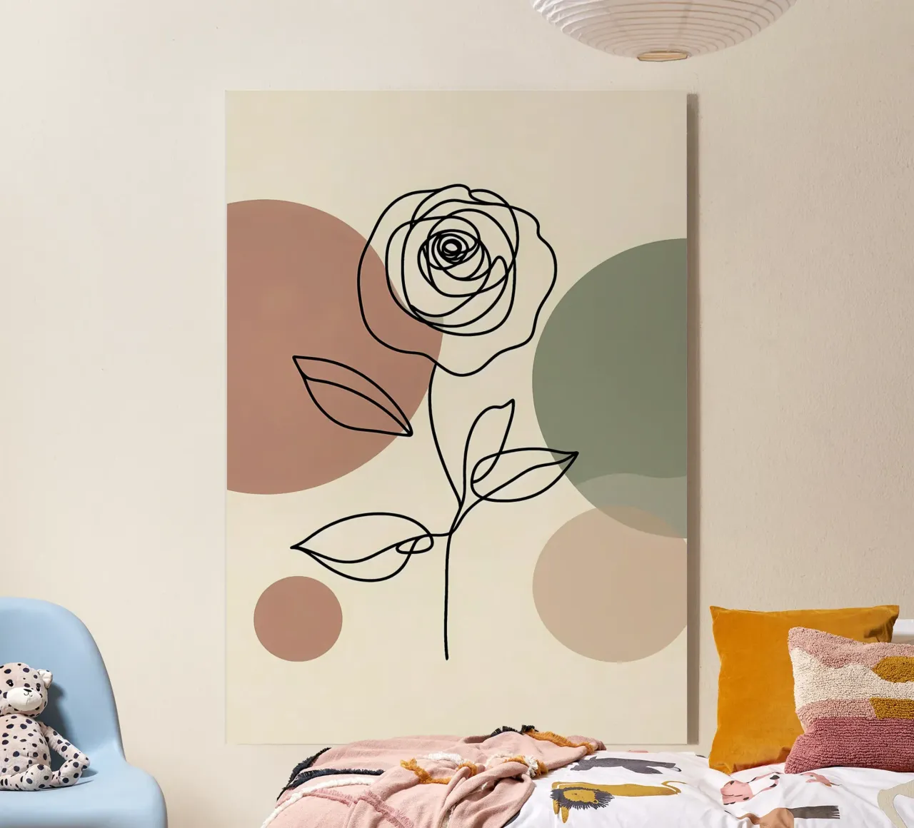 Rose Line Art con forme astratte plexiglass da Bloom And Brush