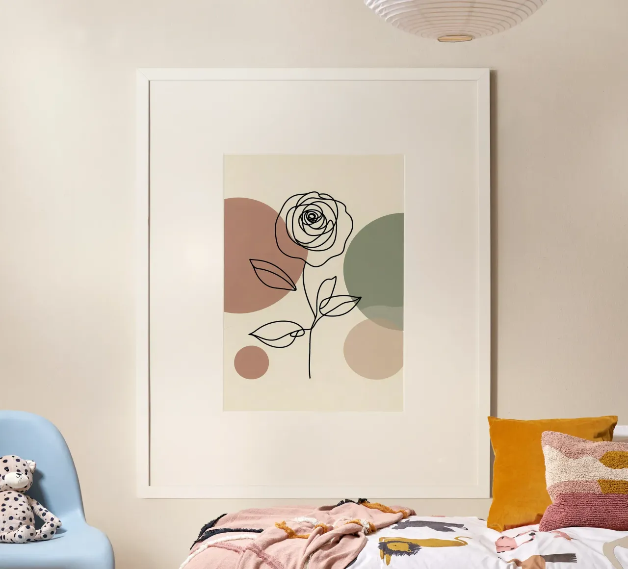 Rose Line Art con forme astratte carta hahnemühle da Bloom And Brush