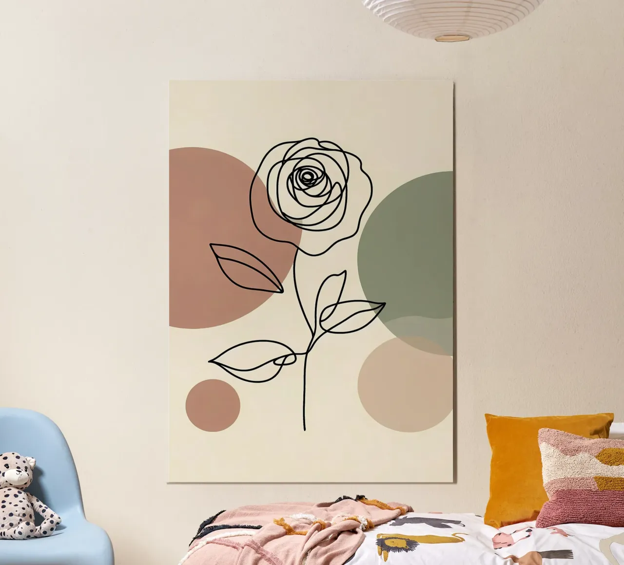 Rose Line Art con forme astratte carta hahnemühle da Bloom And Brush