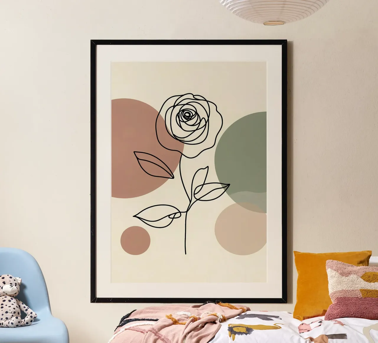 Rose Line Art con forme astratte carta hahnemühle da Bloom And Brush