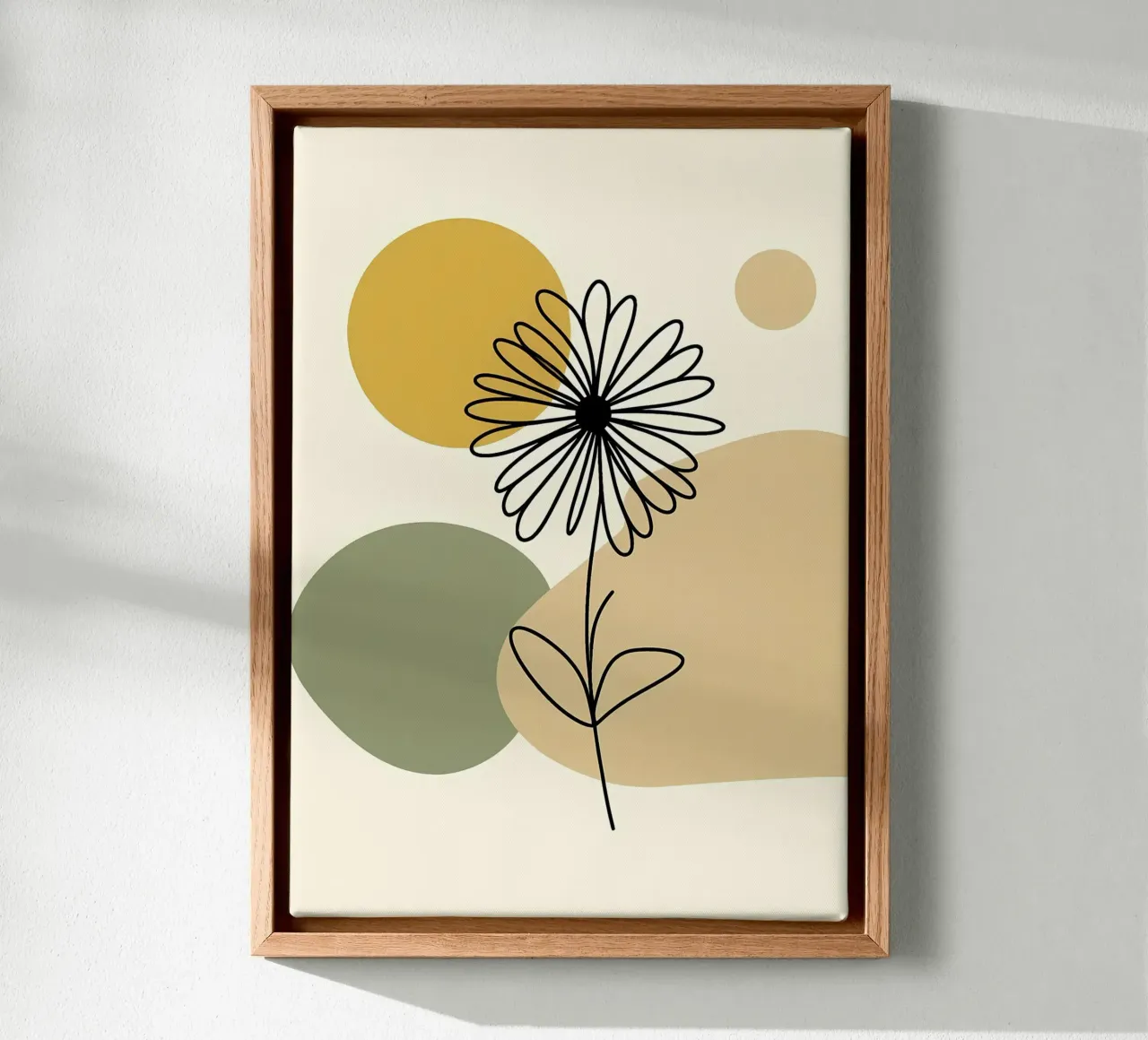 Daisy Line Art e Mustard Abstract tela da Bloom And Brush