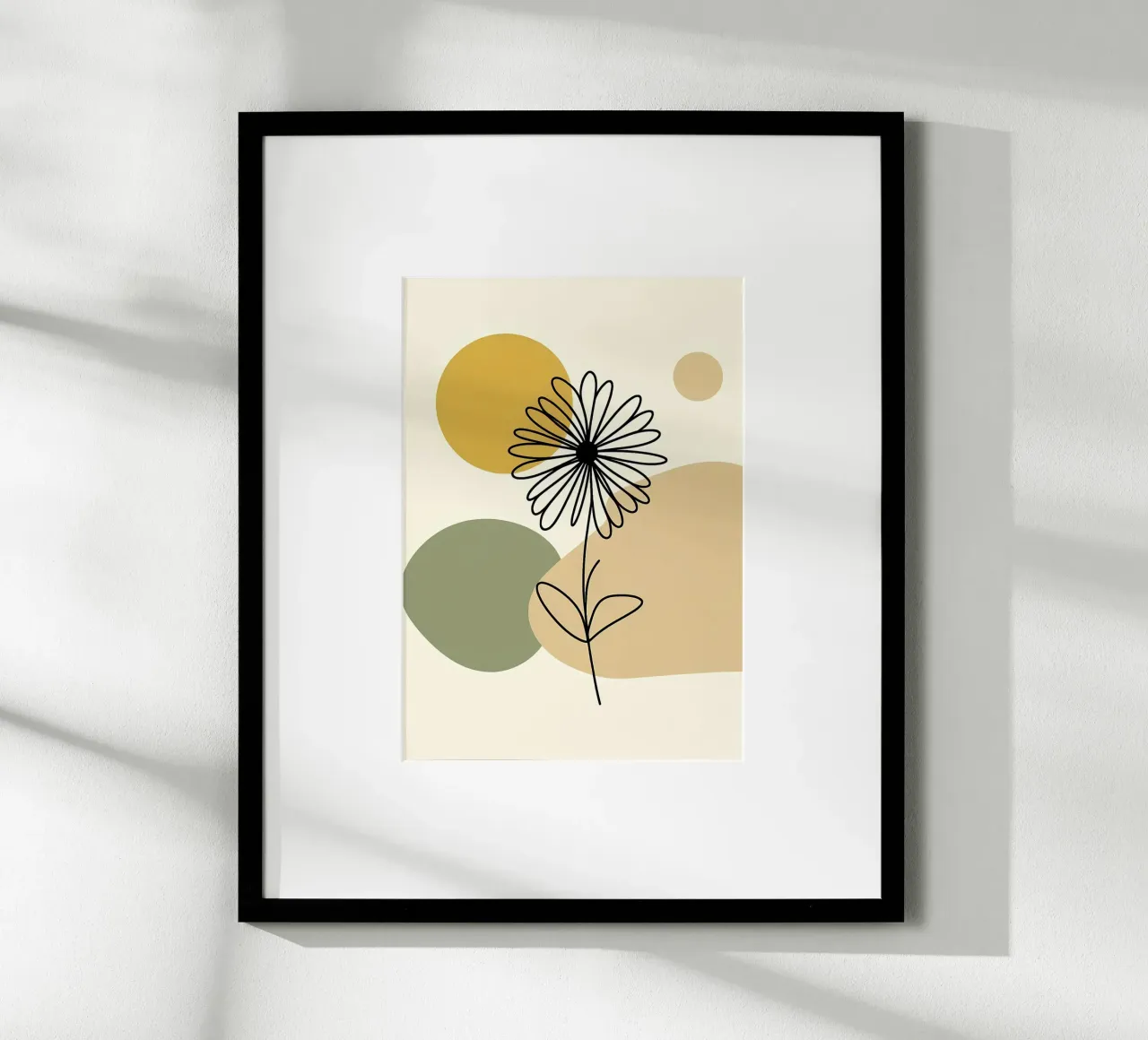 Daisy Line Art e Mustard Abstract carta hahnemühle da Bloom And Brush
