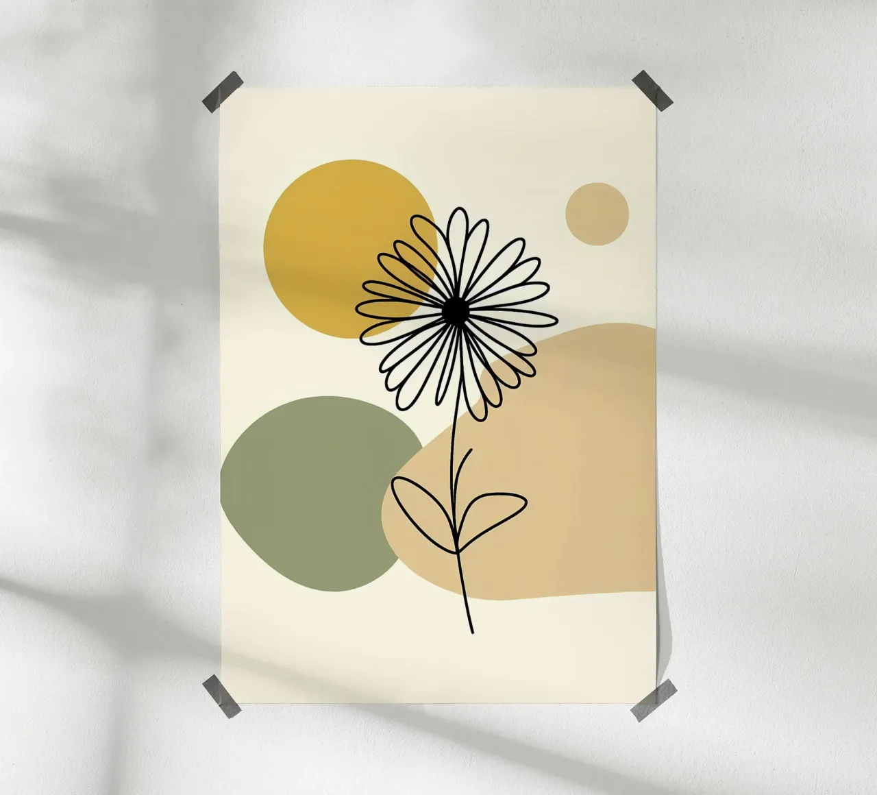 Daisy Line Art e Mustard Abstract carta hahnemühle da Bloom And Brush