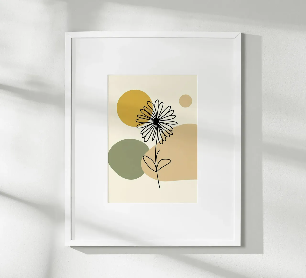 Daisy Line Art e Mustard Abstract carta hahnemühle da Bloom And Brush