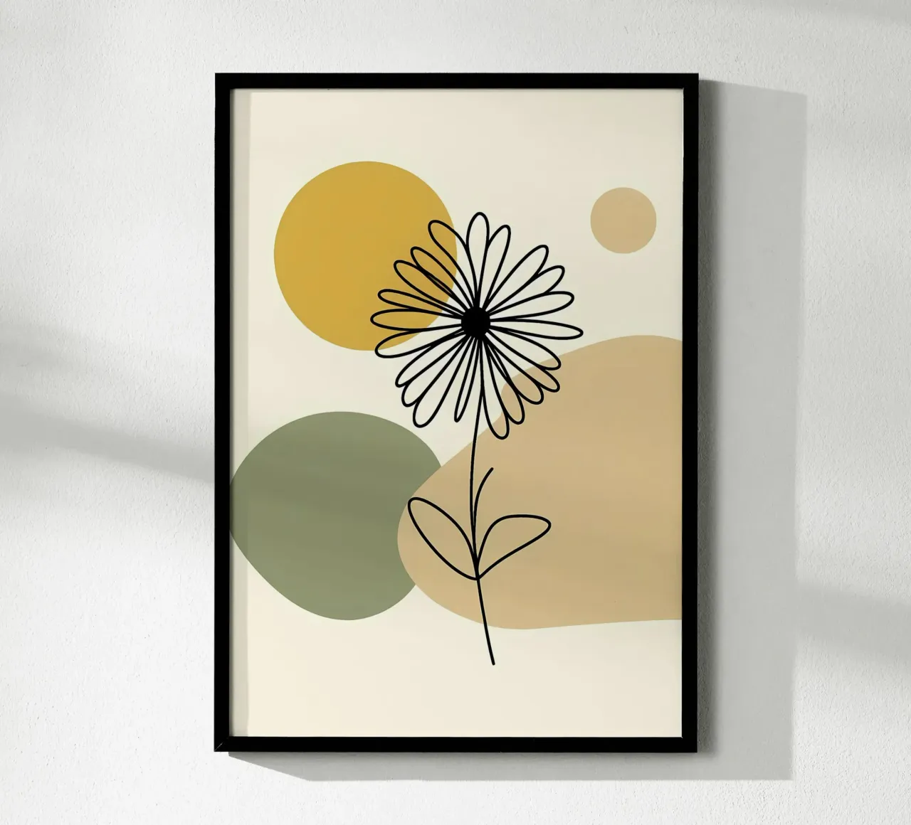 Daisy Line Art e Mustard Abstract carta hahnemühle da Bloom And Brush