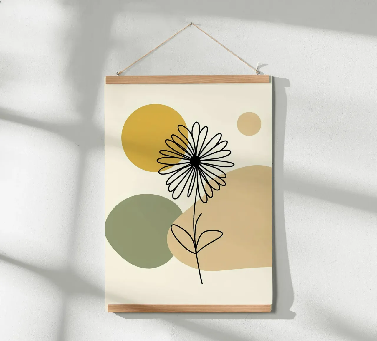 Daisy Line Art e Mustard Abstract carta hahnemühle da Bloom And Brush
