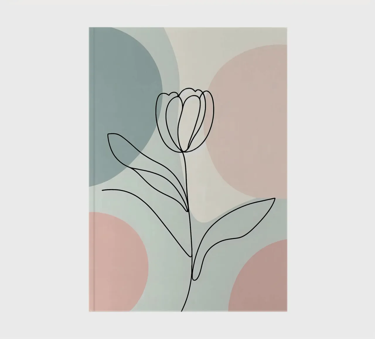 Tulip One Line Art Pastel Abstract notebook by Bloom And Brush