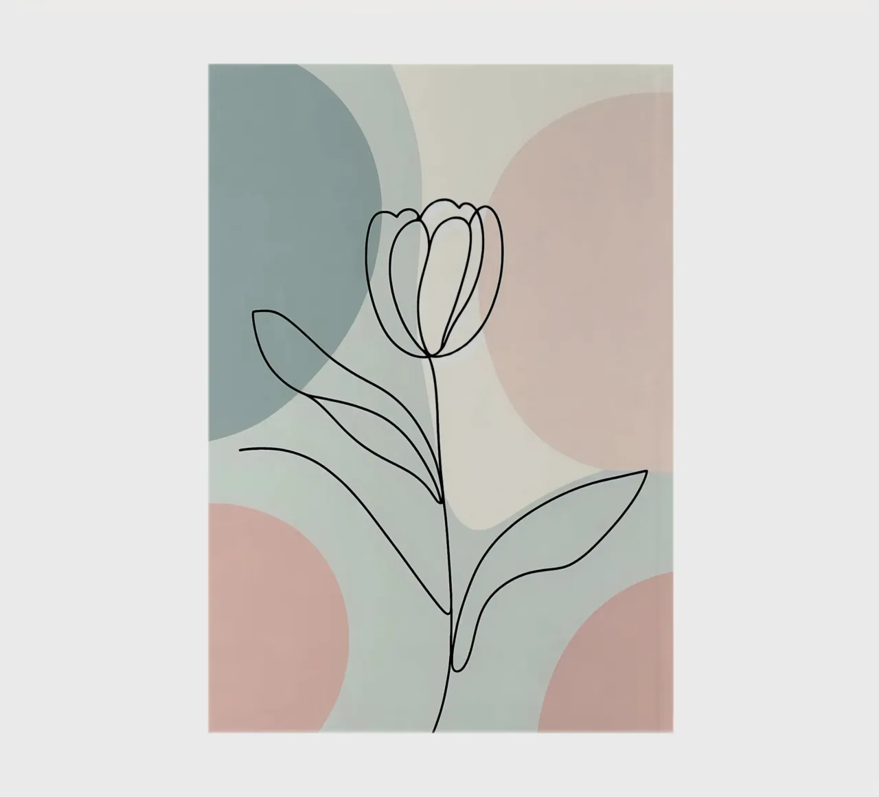 Tulip One Line Art Pastel Abstract notebook by Bloom And Brush