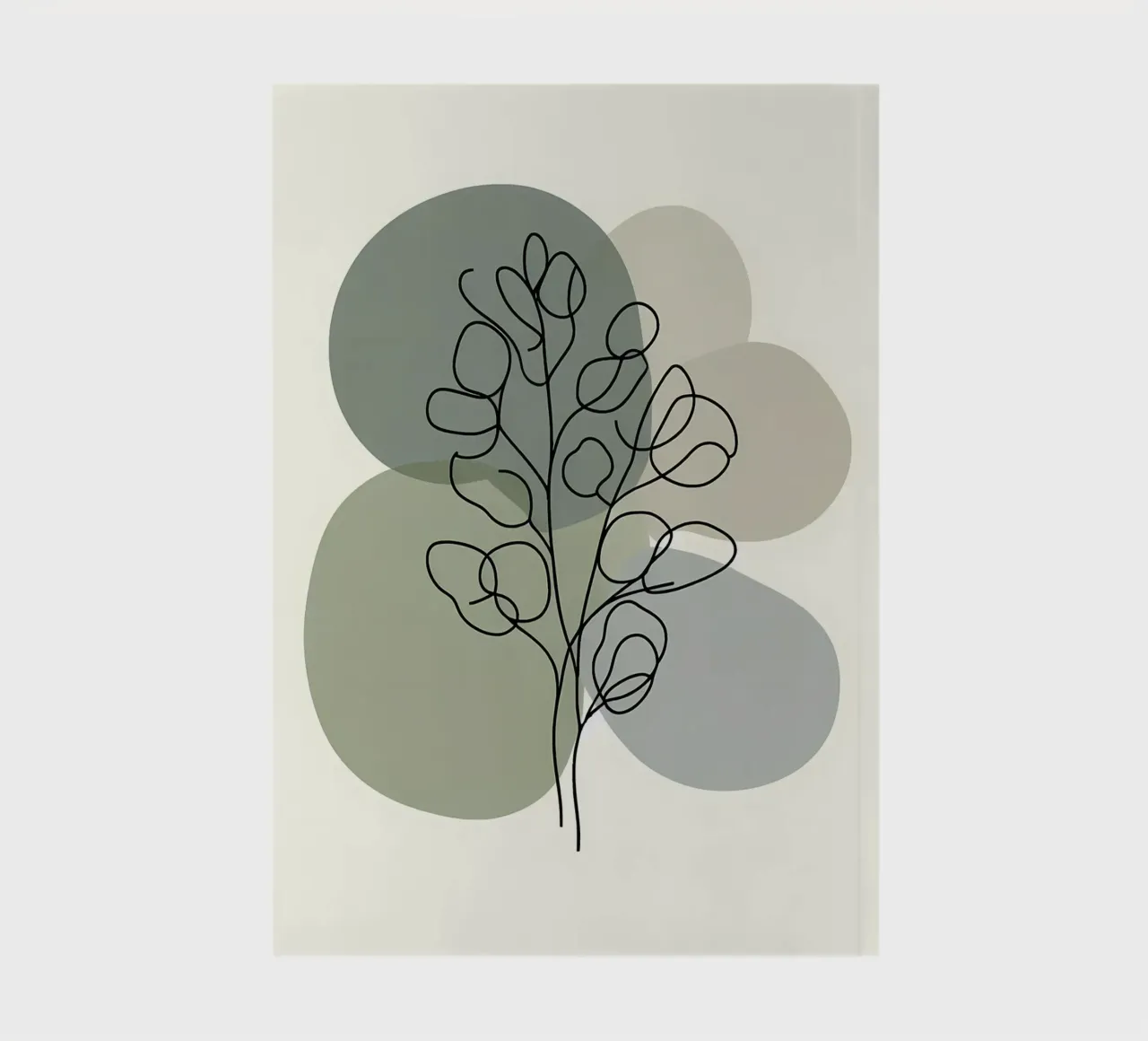 Eucalyptus Line Art Olive Abstract notebook by Bloom And Brush