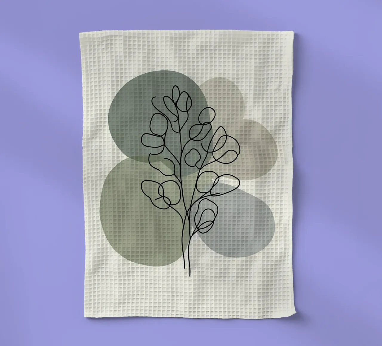 Eucalyptus Dessin au trait Olive Abstrait torchon de Bloom And Brush