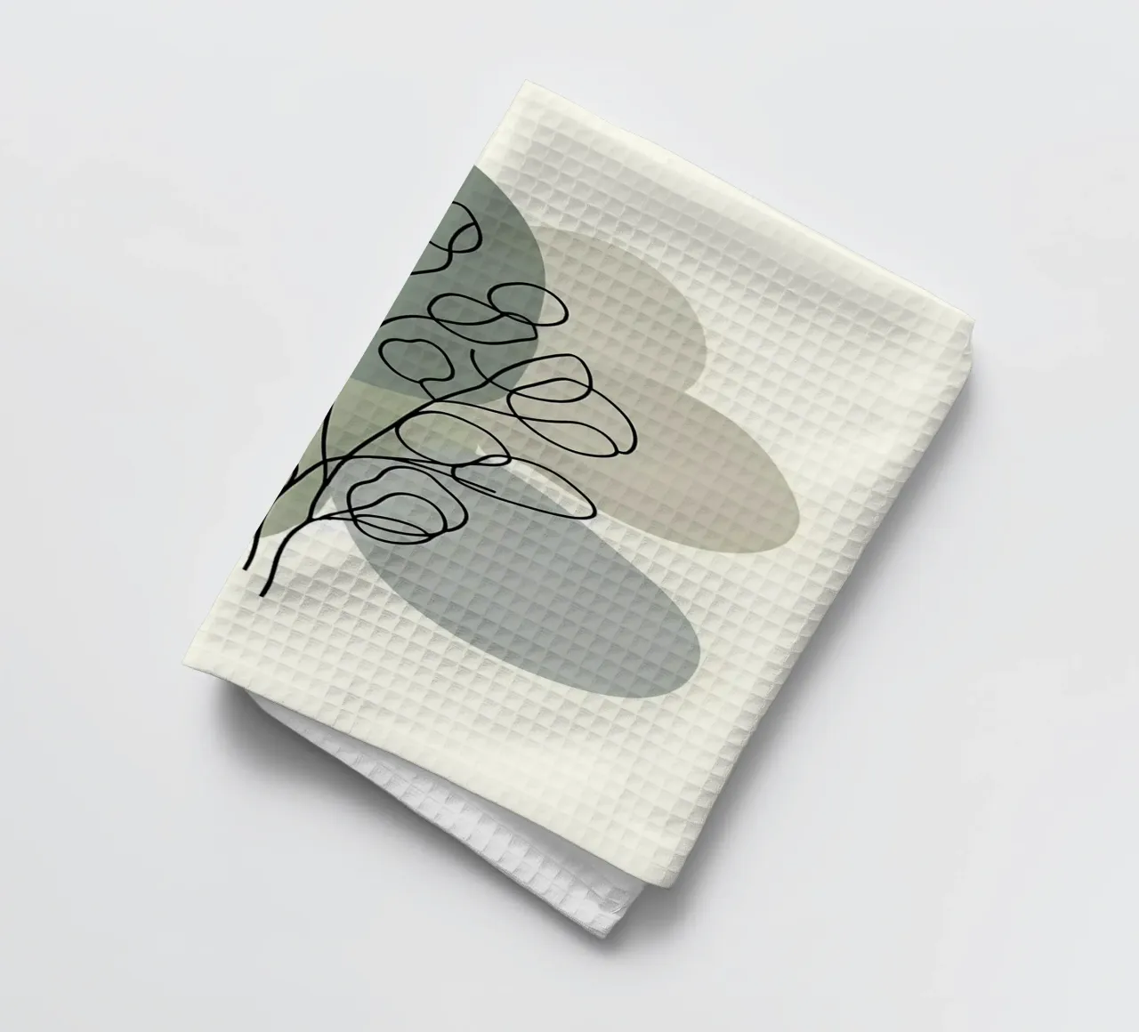 Eucalyptus Dessin au trait Olive Abstrait torchon de Bloom And Brush