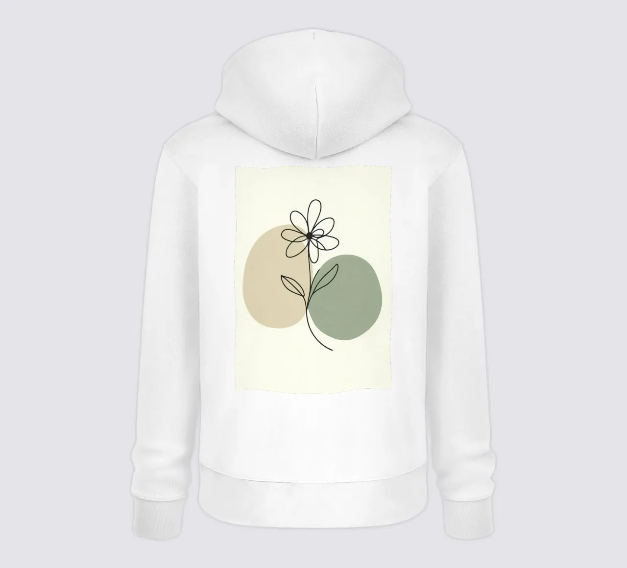 Fiore minimalista beige e salvia felpa con cappuccio da Bloom And Brush