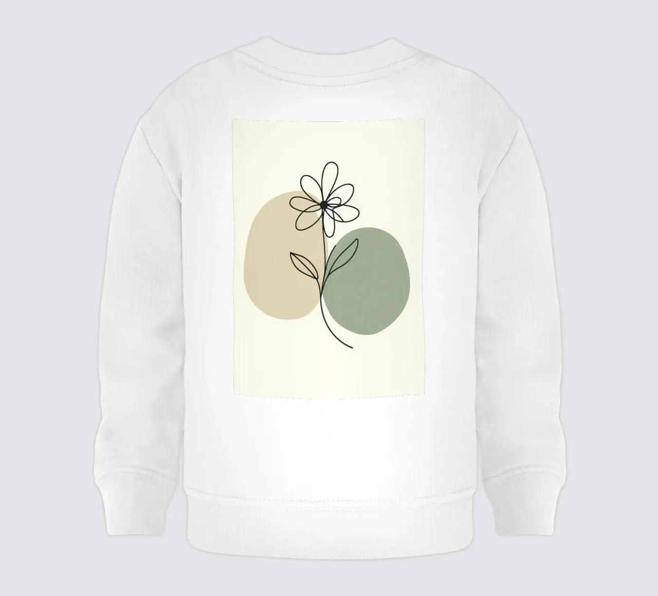 Fiore minimalista beige e salvia felpa neonato da Bloom And Brush