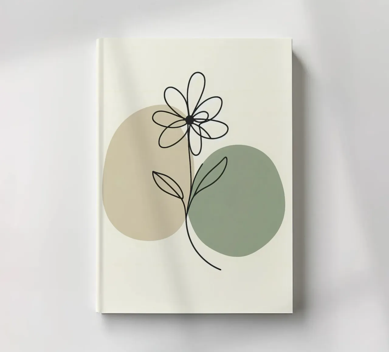 Minimalist Flower Beige and Sage notebook by Bloom And Brush
