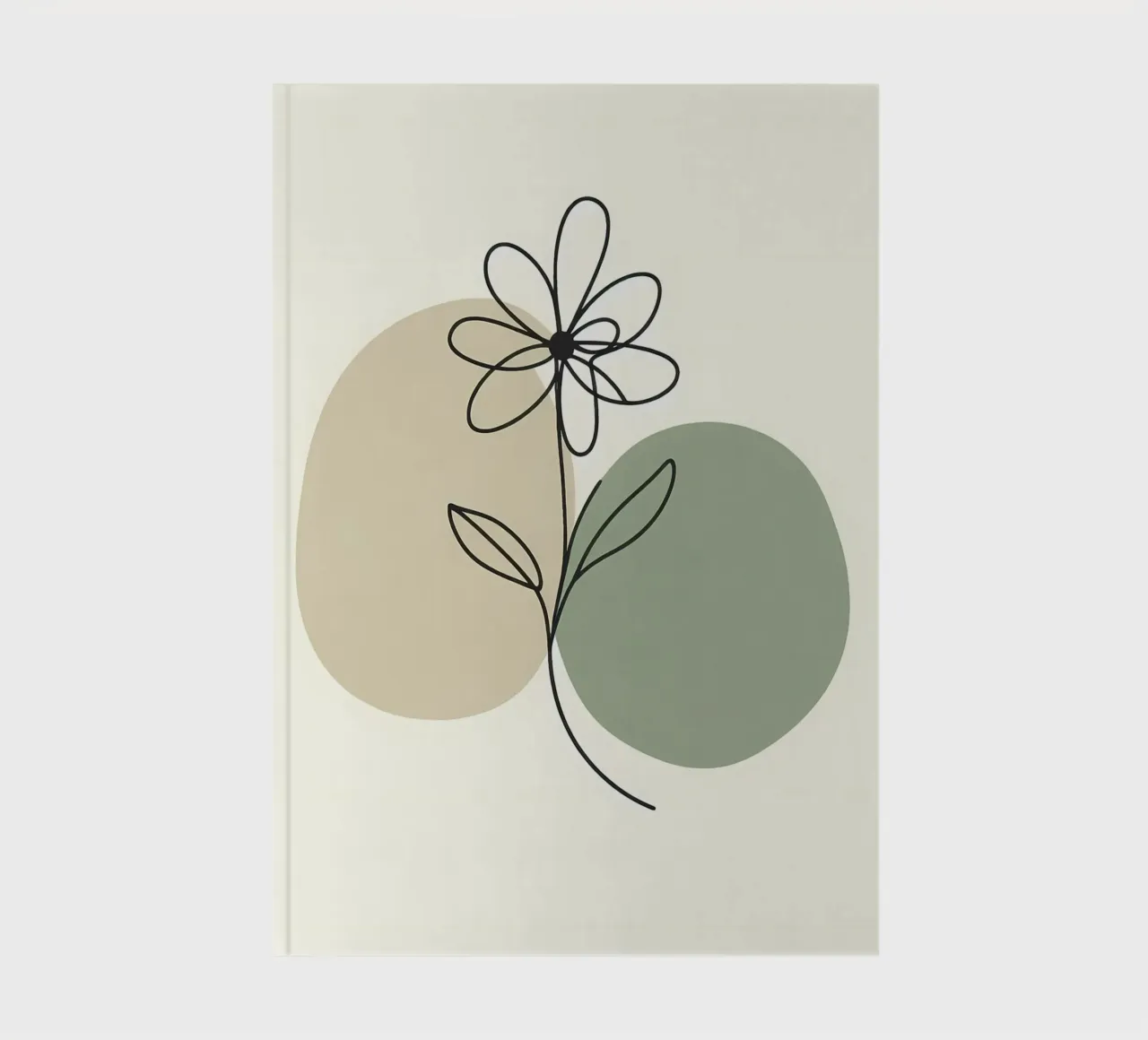 Minimalist Flower Beige and Sage notebook by Bloom And Brush