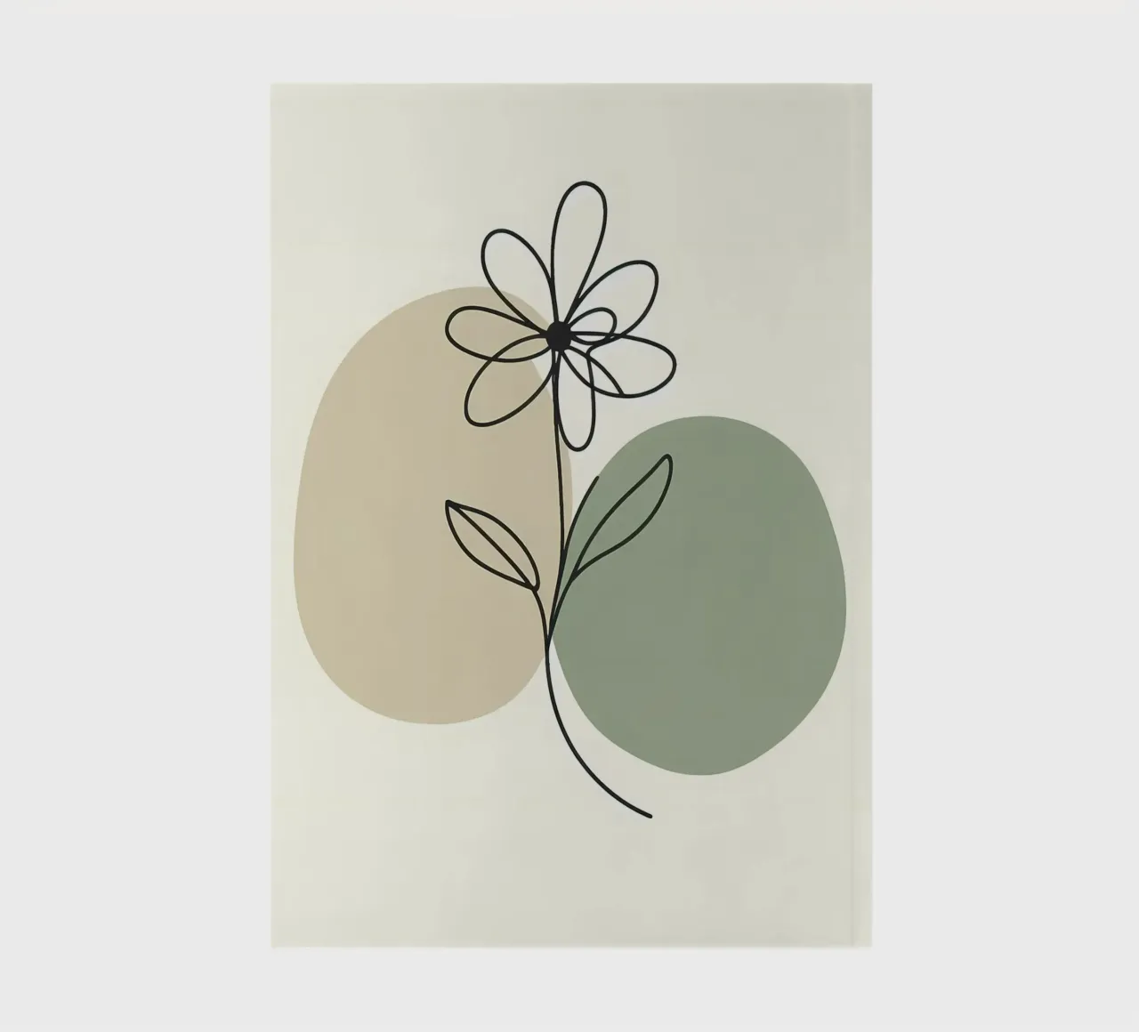 Minimalist Flower Beige and Sage notebook by Bloom And Brush