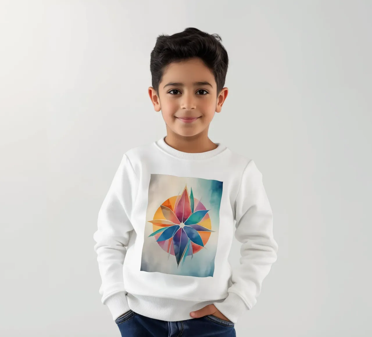Color Harmony - modern abstract kunstontwerp kinder sweatshirt van Minimalism