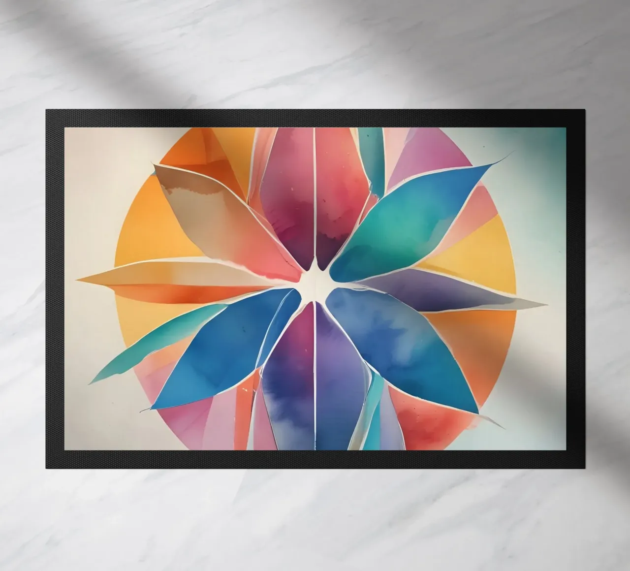 Color Harmony - modern abstract kunstontwerp deurmat van Minimalism