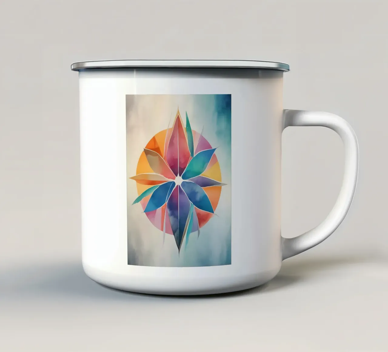 Color Harmony - modern abstract kunstontwerp emaille mok van Minimalism
