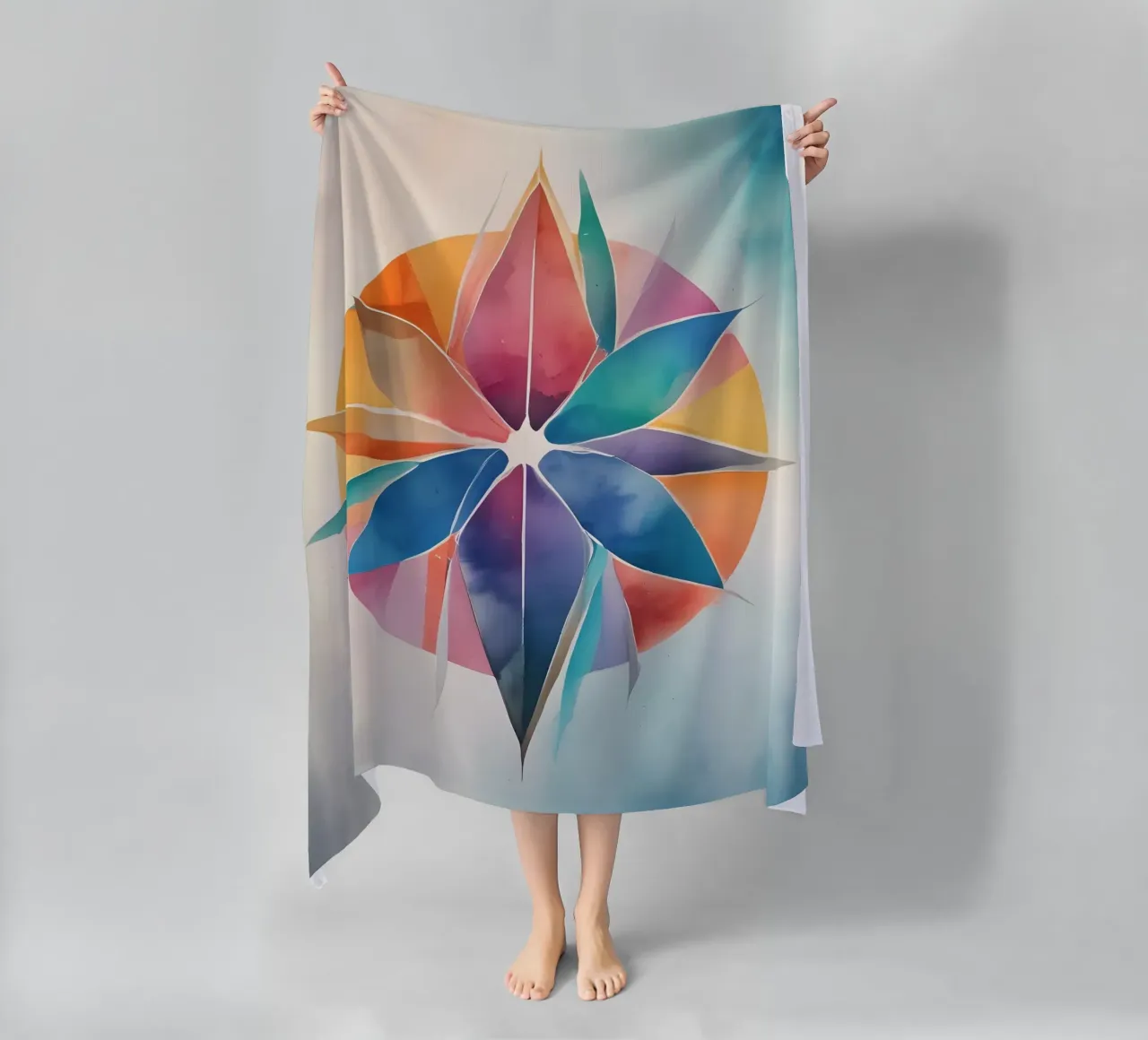Color Harmony - modern abstract kunstontwerp strandhanddoek van Minimalism